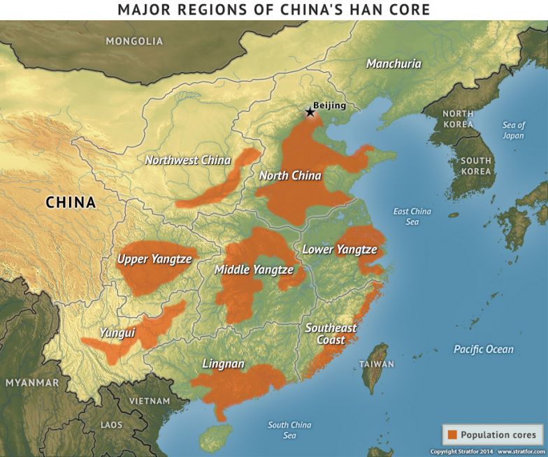 Major Regions of China's Han Core