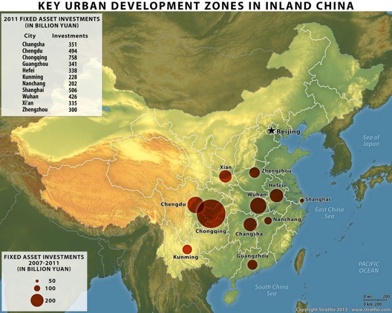 Key Urban Development Zones in Inland China