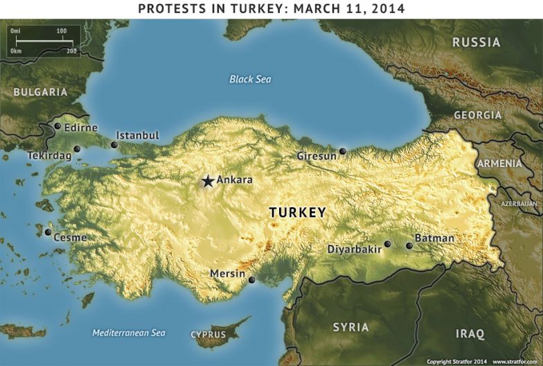 Protests in Turkey, March 11, 2014. 