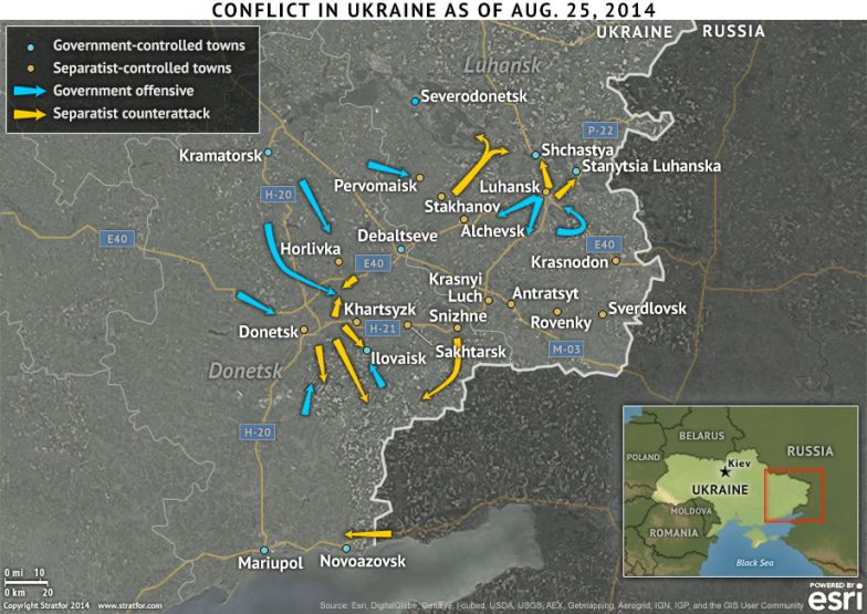Conflict in Ukraine as of Aug. 25, 2014